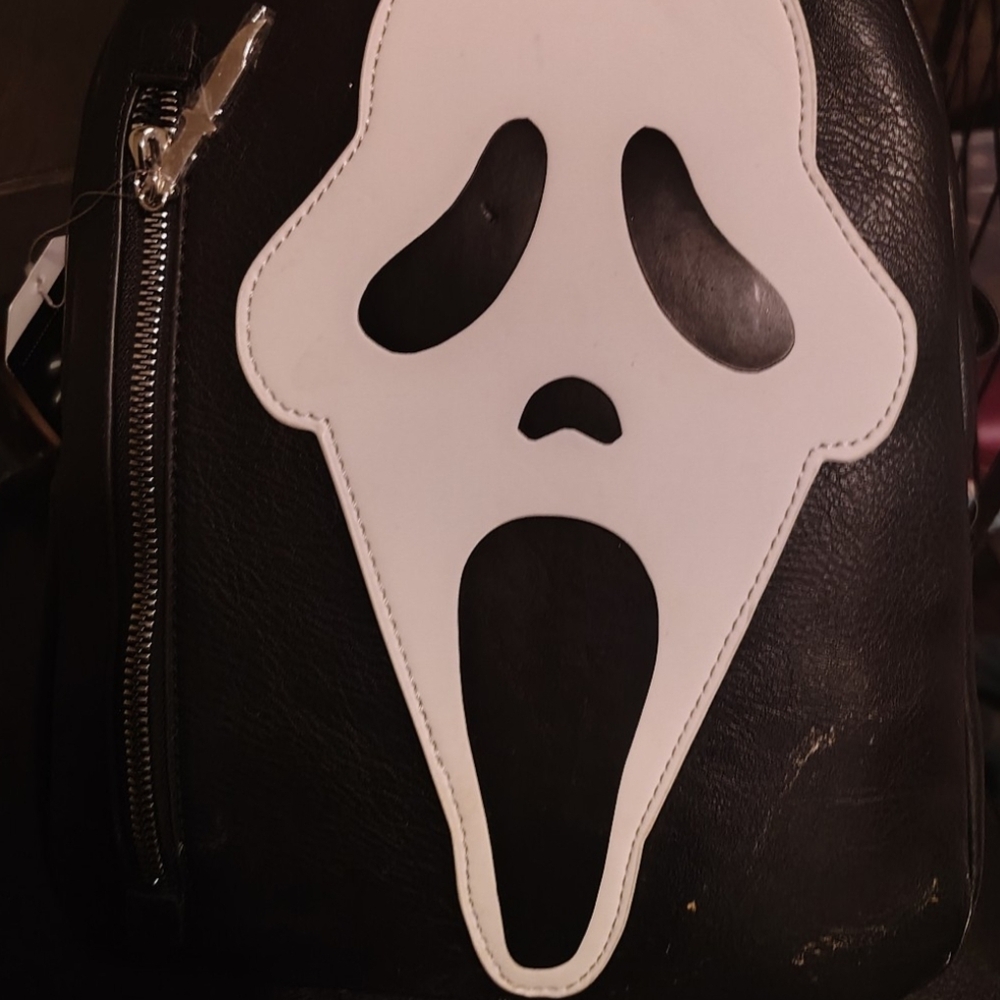 Spencer's Black Bag with White Ghost Face Logo